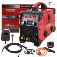 ราคา MOLITA ตู้เชื่อมไฟฟ้า 2 ระบบ MIG/MMA 450A INVENTER MMA/MIG (รุ่นใหญ่2 จอ 2 ปุ่ม รองรับงานหนัก) ตู้เชื่อมมิกซ์ ไม่ใช้แก๊สCO2 + ลวดฟลักซ์คอร์ แถมลวด1 ม้วน (1729815865292261659)