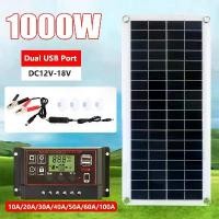 ราคา แผงโซล่าชาร์จ, 1000W, DC 12V-18V เซลล์พลังงานแสงอาทิตย์, พร้อมตัวควบคุม 10A-100A, พาวเวอร์แบงค์, สำหรับโทรศัพท์มือถือ, Ipad, กล้อง, บ้าน, แคมป์ปิ้ง, กลางแจ้ง (1732181265198648263)
