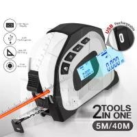 ราคา InnTech 2-IN-1 ตลับเมตรเลเซอร์ ตลับเมตรเลเซอร์ดิจิตอล ตลับเมตร 5 เมตร / เลเซอร์วัดระยะ 40 เมตร เลเซอร์ แสงสีแดง พร้อมจอแสดงผลดิจิตอล LCD + USB Charger ใช้ง่าย วัดได้อย่างแม่นยำ T (1731755304591198636)