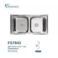 ราคา Forward ซิงค์ล้างจาน 2 หลุม ซิงค์ อ่างล้างจาน ซิงค์สแตนเลส อ่างล้างจานสแตนเลส ซิงค์สแตนเลส Kitchen sink ,stainless steel,sink ขนาด 78x43cm รุ่น FS7843 (1729570386731764429)