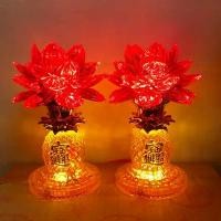 ราคา เชิงเทียน ไฟฟ้า ดอกบัว LED โคมดอกบัว โคมไฟ ไฟฟ้า สับปะรด ไหว้พระ ไหว้เจ้า สูง 6 / 8 นิ้ว (คู่) (1731630250417030568)
