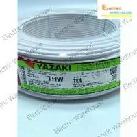 ราคา สายไฟ THW เบอร์ 4 SQmm ยี่ห้อ Thai Yazaki หลากหลายสี (1730558359668688962)