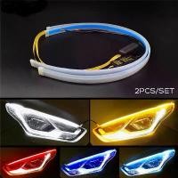 ราคา จัดส่งจากกรุงเทพฯ 60ซม. DRL สายไฟ LED ยืดหยุ่นสำหรับติดรถยนต์ไฟหรี่สีไอบลู ไฟเลี้ยวสีส้มไฟวิ่งยังมีสีขาว-ส้ม แดง-ส้ม (1732303139075819856)