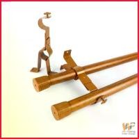 ราคา สวัสดิการสด ราวม่าน ชุดราวผ้าม่าน2ชั้นสีไม้สักทอง(หัวปิดเกลียว) รางม่าน2ราง(อุปกรณ์พร้อมติดตั้ง) (1729696533779745432)