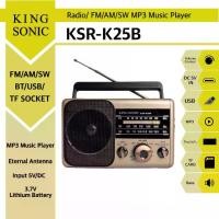 ราคา ลำโพงKing Sonic รุ่นKSR-K25B เชื่อมต่อ Bluetooth/USB/TF วิทยุFM/AM/SW และ MP3 พร้อมแบตเตอรี่ลิเธียม (1731098064226585467)