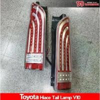 ราคา ไฟท้าย รถตู้ hiace commuter 2005-2018 ลาย LED BAR สีแดง โค้ง V10 (1729733282823899414)