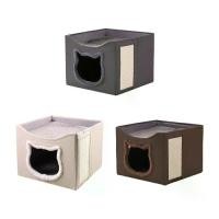 ราคา เตียงแมว สำหรับแมวในร่ม บ้านแมว เหมาะสำหรับสัตว์เลี้ยงขนาดเล็กหลายตัว ลูกแมวและคิตตี้ เฟอร์นิเจอร์ ซ่อน คอนโด (1731849215696340669)