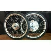 ราคา ชุดล้อเงินขอบ #17 1.40x2 ดุมกระจกพร้อมยางนอกลายไฟ+ยางใน ใส่ MIO,FINO,NOUVOเก่า รุ่นจานดิส4 รู (1731908810781788548)