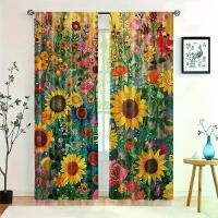 ราคา ผ้าม่าน พิมพ์ลายดอกทานตะวันและพฤกษศาสตร์ ชุด 2 ชิ้น เสน่ห์แบบชนบท ดีไซน์แบบกระเป๋า สำหรับหน้าต่างในห้องนอน ห้องนั่งเล่น สำนักงาน ติดตั้งง่าย ทำจากโพลีเอสเตอร์ ทนทาน ของตกแต่งบ้าน (1731807119374190683)