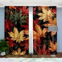 ราคา ผ้าม่านลายใบเมเปิ้ลฤดูใบไม้ร่วง 2 ชิ้น สีใบไม้ร่วงสดใส พื้นหลังสีเข้ม ผ้าม่านรูประฆังหน้าต่าง 100% โพลีเอสเตอร์ สำหรับตกแต่งห้องนั่งเล่น ห้องครัว ห้องนอน ผ้าม่าน (1731807604037421311)