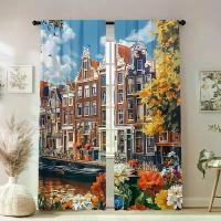 ราคา ม่านประตูและหน้าต่างพิมพ์ลายดอกไม้และสถาปัตยกรรมสมัยใหม่ ชุด 2 ชิ้น การรักษาหน้าต่างแบบแท่งอินเทรนด์ เหมาะสำหรับห้องนอน ห้องครัว สำนักงาน ห้องนั่งเล่น ร้านกาแฟ บ้านพักผ่อน เหมาะส (1731823245824461014)