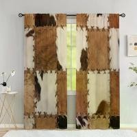 ราคา ผ้าม่าน, การออกแบบขนวัวเย็บปะติดปะต่อกันสีน้ำตาลและสีขาว, ขนสัตว์สัตว์, เหมาะสำหรับสไตล์บ้านไร่ Pastoral ตกแต่งหน้าต่าง เหมาะสำหรับห้องนั่งเล่น ห้องนอน ระเบียง ห้องครัว ห้อง หรือ (1731802683256571995)