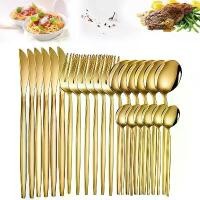 ราคา ชุดอาหารเย็น ชุด 24 ชิ้น สแตนเลส มีด ส้อม ช้อน ชุดช้อนส้อม ชุดช้อนส้อม รวมมีด ส้อม ช้อน และช้อนชา (1732179406597359867)
