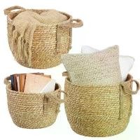 ราคา ตะกร้าเก็บของทอฟาง, วัสดุหวาย, สไตล์ทอ, เหมาะสำหรับเก็บของเบ็ดเตล็ด, กระถางดอกไม้, ตะกร้าเก็บของ ถุง ตะกร้า ใส่ เสื้อผ้า ตะกร้า ผ้า สี ขาว (1732082544219622258)