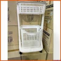 ราคา pyroboratshop ปัจจุบัน itimtoys ตะกร้า ตะกร้าผ้า ตะกร้าผ้ามีล้อลาก 2 ชั้น สีขาว (1730288123978877670)