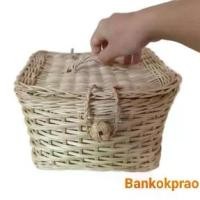 ราคา กระเป๋าหวาย ตะกร้าปิคนิค ตะกร้า ตะกร้าหวาย ลายสับปะรด (สีเบจ) ขนาด 24x25x16 cm อุปกรณ์จัดเก็บ Bankokprao Basket (1729584112252062671)