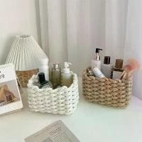ราคา ตะกร้าเก็บของทอ, แบบพกพาและทำด้วยมือ, ที่เก็บเครื่องสำอางตั้งโต๊ะ, ของตกแต่งบ้าน, เหมาะสำหรับห้องนั่งเล่นและห้องนอน, ทำจากหวาย, ตะกร้าเก็บของ ตะกร้า หวายเทียม ตระกร้าผ้า (1732336151710042422)
