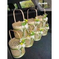 ราคา สังฆทาน ชะลอม ตะกร้า ไม้ไผ่สาน ปิ่นโตทรงกลมขนาด8x8นิ้ว ตกแต่งตามรูป (1731233946781255042)