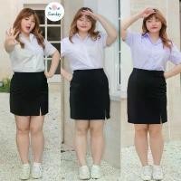 ราคา กระโปรงนักศึกษาทรงเอผ่าหน้าไซต์ใหญ่ ทรงเอผ่าหน้าสาวอวบ ยาว16-18-20 กระโปรงทรงเอ ผ้ายืดฮานาโกะ Clothing ผู้หญิง Women เสื้อผ้า Skirt สี ขาว ลูกไม้ พอง ๆ แมทชุด ตะกร้า e127 (1731847257888885727)