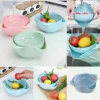 ราคา [พร้อมส่ง] ตะกร้า ตะกร้าล้างผลไม้ ตะกร้าล้างผักผลไม้อเนกประสงค์ กะละมังสองชั้น ล้างผัก ตะกร้าล้างผักและผลไม้ กะละมัง 2ชั้นล้างผักผลไม้ (1731622794106406453)