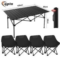 ราคา Qpio (ชุด 5 ชิ้นสีดำ) (เก้าอี้ 4 ตัว + โต๊ะ 1 ตัว) เก้าอี้แคมป์ปิ้ง โต๊ะพับได้ โต๊ะแคมป์ปิ้ง ปิคนิค ชุดโต๊ะสนาม คําแนะนําการขายที่ร้อนแรงในเดือนนี้ เหล็กอัลลอย 【ท่อกลม】สีกากี xl (1731810152080573736)