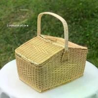 ราคา ตะกร้าปิคนิคหวาย ตะกร้าปิคนิคสี่เหลี่ยมทรงบ้านใบกลาง อุปกรณ์ปิคนิค คําแนะนําการขายที่ร้อนแรงในเดือนนี้ (1731635511651501486)