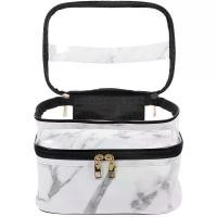 ราคา กระเป๋าเครื่องสำอางหินอ่อน แบบพกพา กระเป๋าเดินทางแต่งหน้าและดูแลผิว อุปกรณ์อาบน้ำ ขนาดใหญ่ วัสดุพีวีซี ขนาด 21X16CM สีขาว (1731616844120294721)