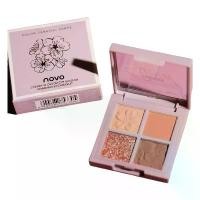 ราคา อายแชโดว์ NOVO Cherry Blossom Eye Shadow พาเลท 4 สี แบบ โทนน้ำตาล ส้ม ชิมเมอร์ เนื้อแมทสีสวยติดทน NO.5330 (1732263473288677612)
