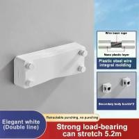 ราคา ราวตากผ้าแบบยืดหดได้ 5.2 ม. อุปกรณ์ห้องน้ำ ราวตากผ้าแบบยืดหดได้ ราวตากผ้าแบบยืดสายคู่ ราวตากผ้า สีดำ (1729741103444101195)