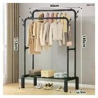 ราคา ราวตากผ้ ราวตากผ้าบาร์คู่ สแตนเลส ราวตากผ้าคอนโด ราวตากผ้าตั้งพื้นราว ราวเก็บของ ราวตาก พร้อมชั้นวางของ วางรองเท้า ราวตากผ้า ราวตากผ้า (1731616013470435314)