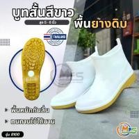 ราคา รองเท้าบูทสีขาว บูทสั้น กันน้ำ รุ่น 8100 พื้นยางดิบ รองเท้าบูทยาง รองเท้าบูทข้อสั้น ความสูง5-6นิ้ว (1732118208041421813)