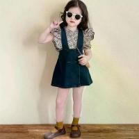 ราคา COCO ROOM ชุดเซ็ทเด็กผู้หญิง เสื้อแขนกุดลายดอกไม้+เอี๊ยมกระโปรงยีนส์ (1319) (1730875039639505242)