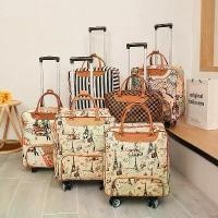 ราคา กระเป๋าเดินทางขึ้นเครื่องได้ 20นิ้ว พับเก็บได้ วัสดุหนัง PU น้ำหนักเบา ความจุขนาดใหญ่ กระเป๋าเดินทาง luggage bag (1731790009726896317)