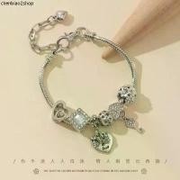 ราคา สร้อยข้อมือเงินแท้สไตล์ Pandora Charm Bracelet ประดับหัวใจคริสตัลสุดหรู (แถมฟรี! กล่องใส่เครื่องประดับ) (1731645970176902468)