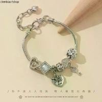 ราคา สร้อยข้อมือเงินแท้สไตล์ Pandora Charm Bracelet ประดับหัวใจคริสตัลสุดหรู (แถมฟรี! กล่องใส่เครื่องประดับ) (1731591197070689483)