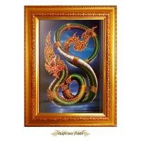 ราคา กรอบรูป พญานาคราช เขียวเข้ม งานบูชา กรอบมงคล กรอบขนาด 28.5×37.0 เซนติเมตร แขวน (1729613095175162589)