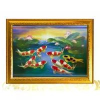 ราคา !!!! กรอบรูป ปลาคราฟ 9 ตัว กรอบเสริมฮวงจุ้ย กรอบมงคล งานมงคล กรอบขนาด 26.0x35.0 เซนติเมตร (1732040938089384584)