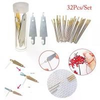 ราคา อุปกรณ์เย็บปักถักร้อย, 32 ชิ้น, สแตนเลส, สำหรับบ้านและชีวิต, ที่สนเข็ม, เข็มปักครอสติส, เข็มเย็บผ้า (1731745537467058075)