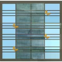 ราคา GhouseOnline WELLINGTAN (LIKE) หน้าต่างอลูมิเนียม บานเลื่อน SS 100x100ซม. สีชา+มุ้ง+เหล็กดัดผีเสื้อทอง (1729995694909262706)