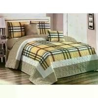 ราคา COD ผ้าคลุมที่นอน ผ้าคลุมเตียง ขนาด 8 ฟุต พร้อมปลอกหมอน 2 ชิ้น ลายสก็อต (1731349511404029584)