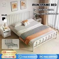 ราคา MIAO.H เตียงโครงเหล็ก เตียงเหล็ก 3.5/4/5/6 ฟุต เตียงนอน เหล็กกลม โครงเตียงแข็งแรง เตียงนอนเหล็ก เตียงเดี่ยว เตียงคู่ (ไม่รวมที่นอน) (1731244884515718912)