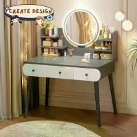 ราคา โต๊ะเครื่องแป้ง โต๊ะเครื่องแป้งไซส์มินิ โต๊ะเครื่องแป้งนั่งพื้น เหมาะสำหรับคนพื้นที่น้อย พร้อมส่ง มีทั้งแบบมีไฟ/ไม่มีไฟLED (1729717813734574811)