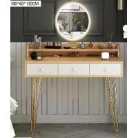 ราคา โต๊ะเครื่องแป้งLED ขาเหล็ก เก้าอี้ไม้ รุ่น N3 (1729752879660501160)