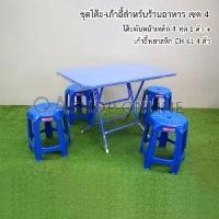ราคา ชุดโต๊ะ-เก้าอี้สำหรับร้านอาหาร เซต 4 โต๊ะพับหน้าเหล็ก โต๊ะก๋วยเตี๋ยว เก้าอี้พลาสติก เกรด A (1729543927644850644)