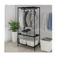 ราคา ราวแขวนผ้า ตู้เสื้อผ้า เหล็กพ่นสี มีชั้นวางของ 2 ชั้น (1729725014064793644)