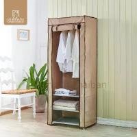 ราคา KANTAREEYA ตู้เสื้อผ้า Non Woven พร้อมชั้นวาง 3 ชั้น พร้อมผ้าคลุมกันฝุ่น 46x60x155cm. รุ่น KT-WD04 COD (1731867196812527424)