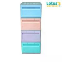ราคา CODโลตัส ตู้ลิ้นชักพลาสติก DIY 4 ชั้น สีพาสเทลTikTok (1731823273779954908)