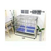 ราคา !Hot Sale Stainless Steel Cage กรงสแตนเลส grade202 ราคาถูก คอก หมา คอก สุนัข กรง หมา กรง สุนัขความยาว 126 กว้าง 90 สูง 110 ซม.หนาพิเศษถาด และล้อ (1731882175229494662)