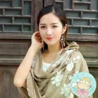 ราคา ผ้าคลุมไหล่ ผ้าพันคอ ปักลายดอกไม้ สีชมพู COD (1731801441962854101)