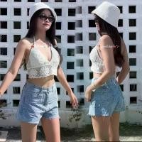 ราคา กางเกงยีนส์ขาสั้นผู้หญิง ผ้ายืด เอวสูง ทรงกระบอก สียีนส์สวยมาก ตกแต่งลวดลายดอกกุหลาบสวยๆ Clothing ยีนส์ผู้หญิง (1731885272278338190)